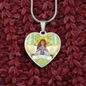 Health Angel: Heart charm necklace, Gold or Silver Plated with chain necklace- In luxury packaging - Free standard shipping