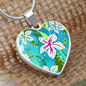 heart template-golden daisies Turquoise Golden Daisies : Heart charm necklace, Gold or Silver Plated with chain necklace- In luxury packaging - Free standard shipping