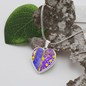heart template-golden daisies purple Golden Daisies : Heart charm necklace, Gold or Silver Plated with chain necklace- In luxury packaging - Free standard shipping
