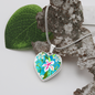heart template-golden daisies Turquoise Golden Daisies : Heart charm necklace, Gold or Silver Plated with chain necklace- In luxury packaging - Free standard shipping