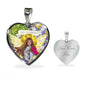 Prosperity Angel : Heart charm necklace, Gold or Silver Plated with chain necklace- In luxury packaging - Free standard shipping