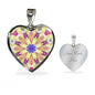 Byzantium Garden : Golden sun Patern Heart charm necklace, Gold or Silver Plated with chain necklace- In luxury packaging - Free standard shipping