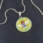 Health Angel : Round Charm, Gold or Silver Plated, with strong chain necklace - In luxury packaging - Free standard shipping