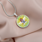Health Angel : Round Charm, Gold or Silver Plated, with strong chain necklace - In luxury packaging - Free standard shipping
