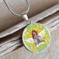 Health Angel : Round Charm, Gold or Silver Plated, with strong chain necklace - In luxury packaging - Free standard shipping