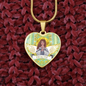 Health Angel: Heart charm necklace, Gold or Silver Plated with chain necklace- In luxury packaging - Free standard shipping
