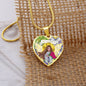 Prosperity Angel : Heart charm necklace, Gold or Silver Plated with chain necklace- In luxury packaging - Free standard shipping