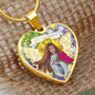 Prosperity Angel : Heart charm necklace, Gold or Silver Plated with chain necklace- In luxury packaging - Free standard shipping