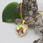 Prosperity Angel : Heart charm necklace, Gold or Silver Plated with chain necklace- In luxury packaging - Free standard shipping