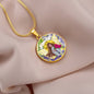Prosperity Angel : Round Charm, Gold or Silver Plated, with strong chain necklace - In luxury packaging - Free standard shipping