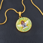Health Angel : Round Charm, Gold or Silver Plated, with strong chain necklace - In luxury packaging - Free standard shipping