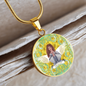 Health Angel : Round Charm, Gold or Silver Plated, with strong chain necklace - In luxury packaging - Free standard shipping
