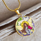 Prosperity Angel : Round Charm, Gold or Silver Plated, with strong chain necklace - In luxury packaging - Free standard shipping