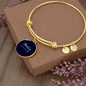 Golden Daisies : Round Charm Bracelet, Gold or Silver Plated - In luxury packaging - Free standard shipping