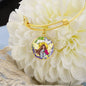 Prosperity Angel : Round Charm Bracelet, Gold or Silver Plated - In luxury packaging - Free standard shipping