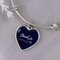 Golden Daisies : Heart charm Bracelet, Gold or Silver Plated - In luxury packaging - Free standard shipping