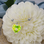 heart template-golden daisies green Golden Daisies : Heart charm Bracelet, Gold or Silver Plated - In luxury packaging - Free standard shipping