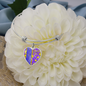 heart template-golden daisies purple Golden Daisies : Heart charm Bracelet, Gold or Silver Plated - In luxury packaging - Free standard shipping