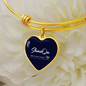 Golden Daisies : Heart charm Bracelet, Gold or Silver Plated - In luxury packaging - Free standard shipping