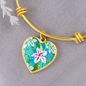 heart template-golden daisies Turquoise Golden Daisies : Heart charm Bracelet, Gold or Silver Plated - In luxury packaging - Free standard shipping
