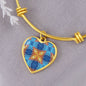 Byzantium Garden : Orange blue pattern, Byzantium Garden : Green pattern - Heart charm Bracelet, Gold or Silver Plated - In luxury packaging - Free standard shipping