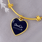 Golden Daisies : Heart charm Bracelet, Gold or Silver Plated - In luxury packaging - Free standard shipping