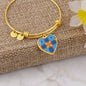 Byzantium Garden : Orange blue pattern, Byzantium Garden : Green pattern - Heart charm Bracelet, Gold or Silver Plated - In luxury packaging - Free standard shipping