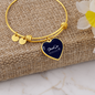 Golden Daisies : Heart charm Bracelet, Gold or Silver Plated - In luxury packaging - Free standard shipping
