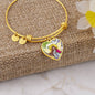Prosperity Angel : Heart charm Bracelet, Gold or Silver Plated - In luxury packaging - Free standard shipping