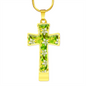 cross-golden daisies green Golden Daisies : Jewelry Cross Gold or Silver Plated Cross with chain necklace- In luxury packaging - Free standard shipping