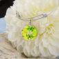 round template - golden daisiesGreen Golden Daisies : Round Charm Bracelet, Gold or Silver Plated - In luxury packaging - Free standard shipping