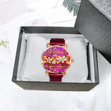 Load image into Gallery viewer, Golden Daisies : Quartz Watch metallic bracelet, Magnetic Buckle - Bronze Frame - Many Metallic Bracelet Colors - in premium gift box - 1.3 × 1.3&quot; - Free standard shipping
