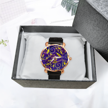 Load image into Gallery viewer, Nightfall Celebration : Quartz Watch metallic bracelet, Magnetic Buckle - Bronze Frame - Many Metallic Bracelet Colors - in premium gift box - 1.3 × 1.3&quot; - Free standard shipping
