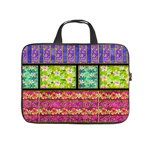 Golden daisies mixed pattern Briefcase for laptop with handles - 17’’  -  Free standard shipping