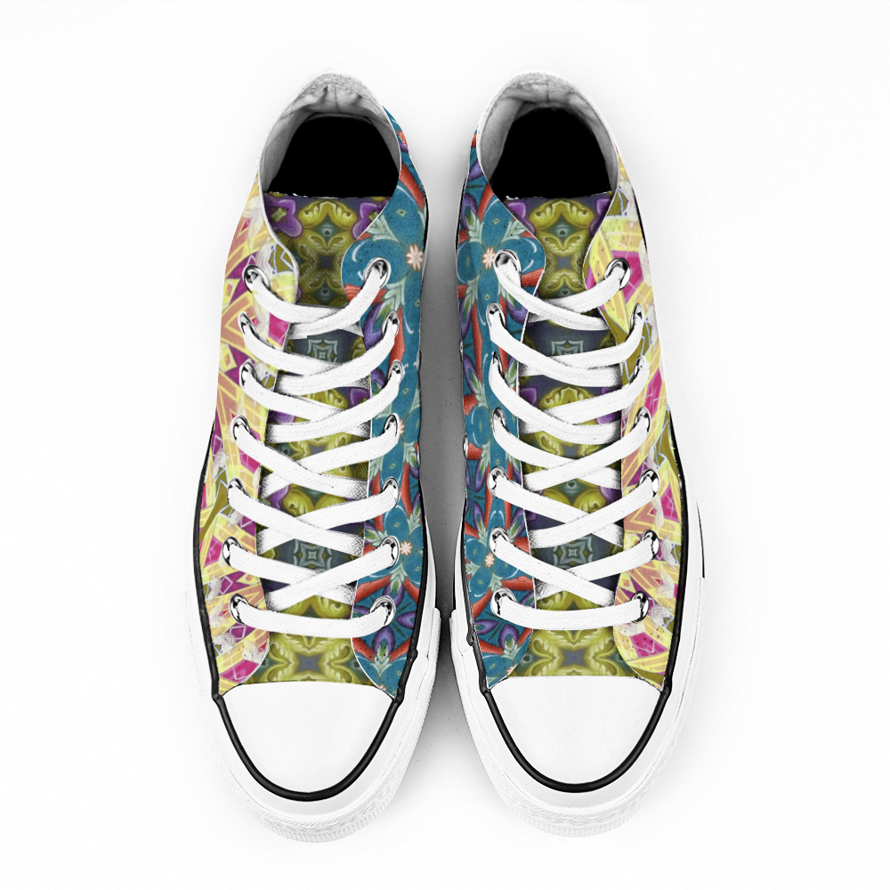 Byzantium Garden : All Star style Unisex Boots (High Top) Canvas Shoes - Free standard shipping