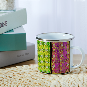 Golden Daisies mixed pattern : Mug Enamel Camping Style - Heat-Resistant  - 10 Oz  - Free standard shipping