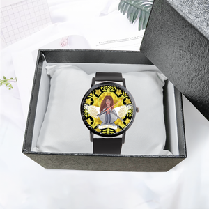 Health Angel : Black Plastic Quartz Watch in premium gift box - 1.6 × 1.6" - Free standard shipping