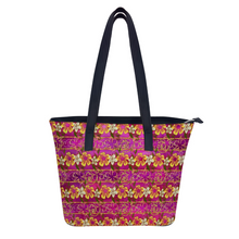 Load image into Gallery viewer, Golden Daisies Magenta pattern : Trendy Handbag - 29cm x 34cm x 14cm (11.4&quot; x 13.4&quot; x 5.5&quot;) - Artificial Leather - Free standard shipping
