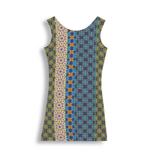 Load image into Gallery viewer, Byzantium Garden - Straight lines : Tank Mini stretchy Dress - Polyester - Free standard shipping
