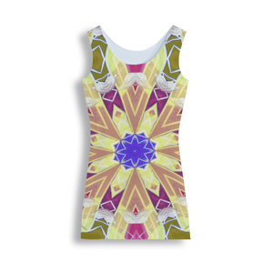 Byzantium Garden : Golden sun edition - Tank Mini stretchy Dress - Polyester - Free standard shipping