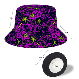 Glowing Flowers Lolitta punk pattern : Bucket hat - Free standard shipping