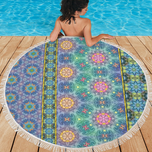 Magic Stardust : Round picnic or beach  Mat - 150cm x 150cm - 59'' x 59'' -  Free standard shipping