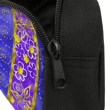 Load image into Gallery viewer, Golden Daisies purple pattern : Pencil Case - 22cm x 12cm x 5cm - 8.7&quot; x 4.7&quot; x 2&quot;- holds up to 60 pencils - Free standard shipping
