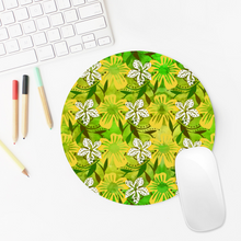 Load image into Gallery viewer, Golden Daisies Green pattern : Round Mouse Pad, Non-Slip Base for Computer -  7.9&quot;X7.9&quot; - 20cm x 20cm  - Free standard shipping
