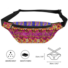 Load image into Gallery viewer, Golden Daisies complex pattern: Waist bag Banana style - 36cm x 15cm - 14.2&#39;&#39; x 5.9&#39;&#39; -  Free standard shipping
