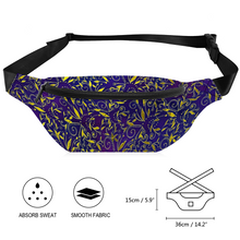 Load image into Gallery viewer, Nightfall Celebration : Waist bag Banana style - 36cm x 15cm - 14.2&#39;&#39; x 5.9&#39;&#39; -  Free standard shipping
