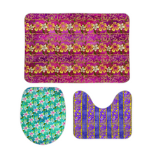 Load image into Gallery viewer, Golden daisies mixed pattern : Bath mats - 3 piece set - Free standard shipping
