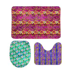 Golden daisies mixed pattern : Bath mats - 3 piece set - Free standard shipping