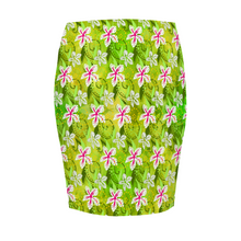 Load image into Gallery viewer, Golden Daisies : Women All Over Print Elasticated short Waist Pencil Skirt -  Up to 2XL - Free standard shipping
