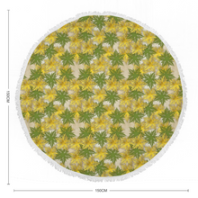 Load image into Gallery viewer, Health Angel - Leaves pattern : Round picnic or beach  Mat - 150cm x 150cm - 59&#39;&#39; x 59&#39;&#39; -  Free standard shipping
